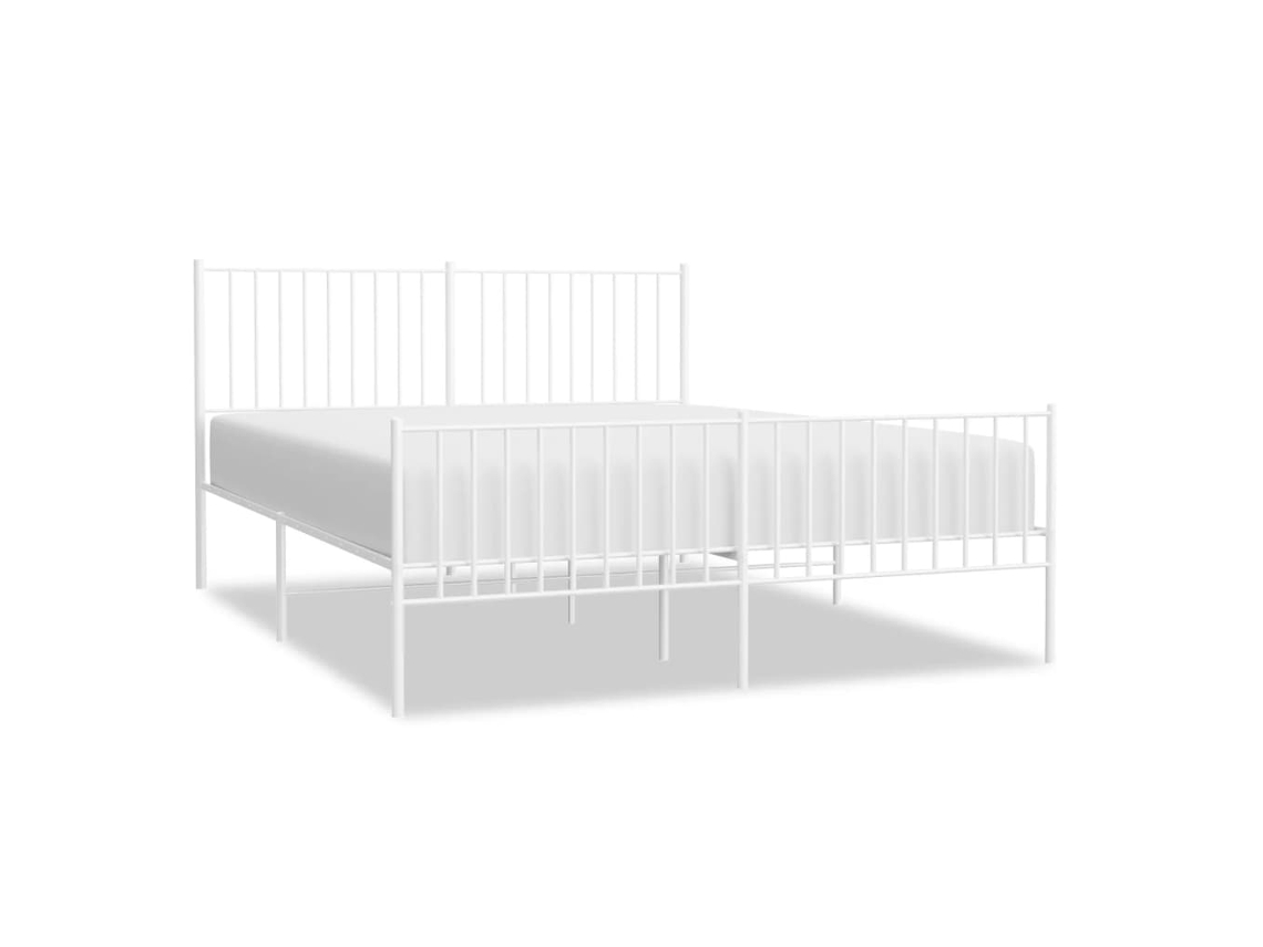Bed Frame, Bed Frames Vidaxl Branco Aço (160 X 200 Cm)