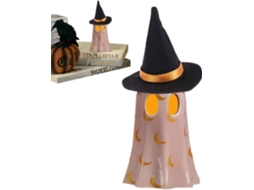 Estatueta Decorativa De Mesa Para O Halloween | Escultura Iluminada Com Chapéu De Bruxa, Feita De Re Gokoco