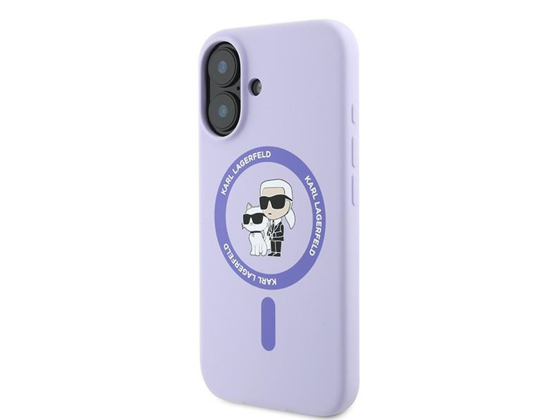 Capa para iPhone 16 KARL LAGERFELD Silicone Rígida Roxo