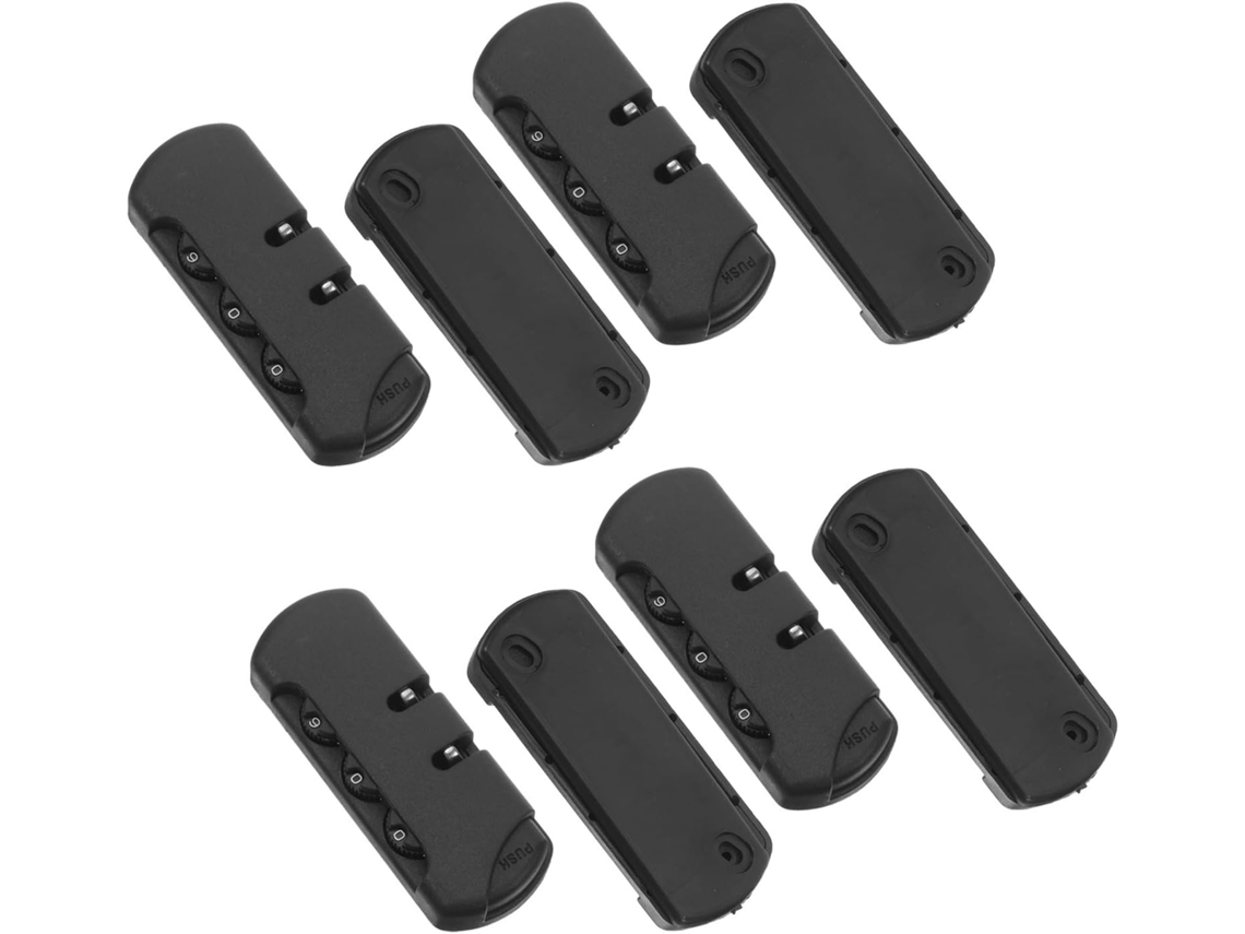 Conjunto De 4 Cadeados De Combinação Pretos Pequenos, Portáteis