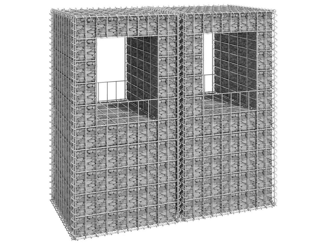 Vidaxl Postes/cestos Gabião 2 Pcs 50x50x100 Cm Ferro