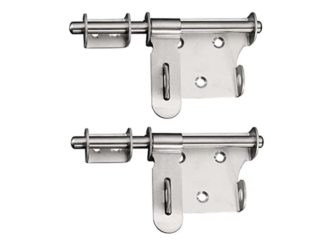 2 Piezas de Pestillo Deslizante de Acero Inoxidable de 4 Pulgadas, Cerrojo Bloqueable Sin Candado, Pestillo Instalable En Dos Direcciones