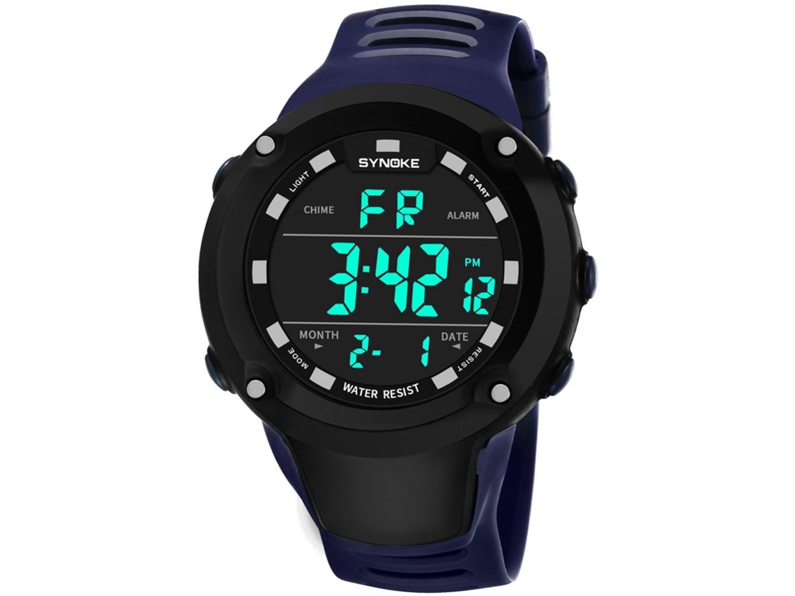 Reloj Electrónico Deportivo Para Estudiantes Impermeable Con Iluminación Synoke Azul Marino