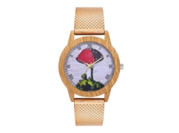 Relógio Analógico de Quartzo com Pulseira de Malha Zhoulianfa (ouro Rosa)