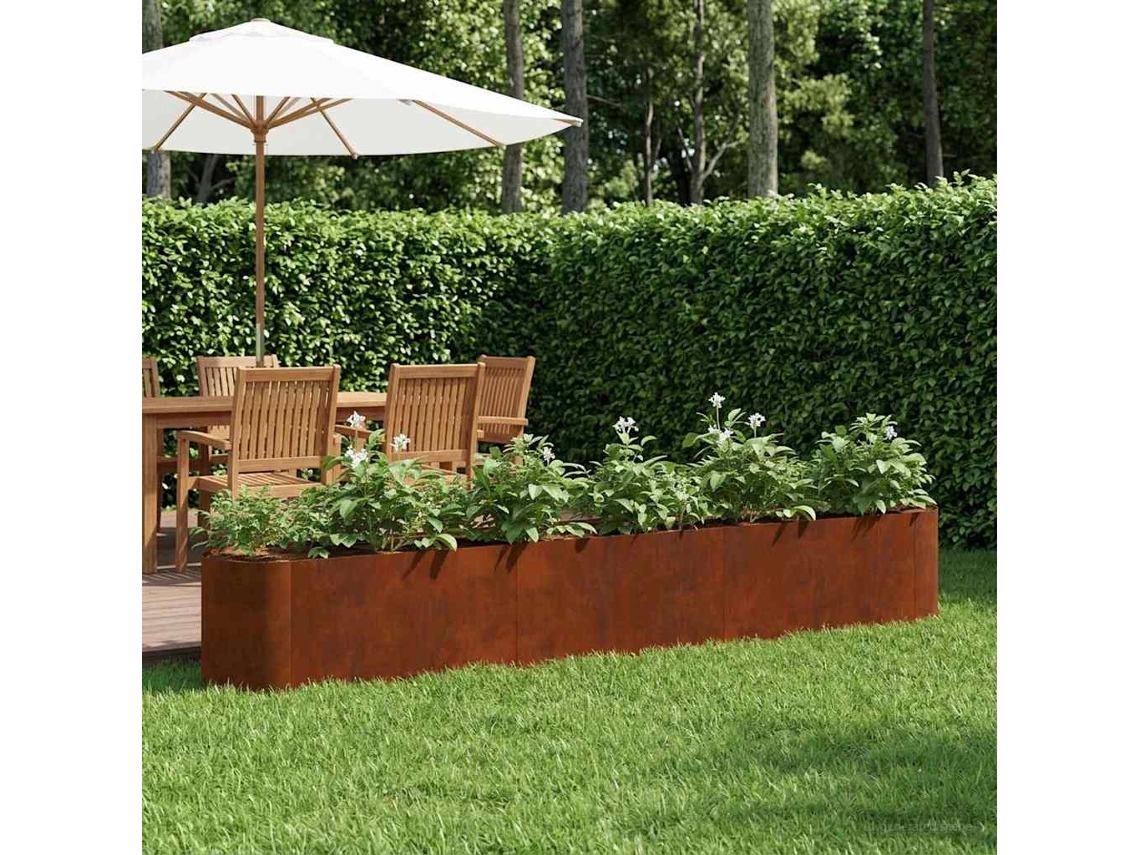 Vidaxl Cama De Jardim Elevada Aço Corten 280 X 40 X 40 Cm