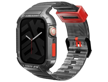 Capa Skinarma 2 Em 1 Para Apple Watch 45 Mm E 44 Mm, Conjunto Fumê