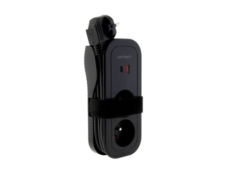 Bloco Multiprise Nomada 4 Tomadas Com 2 Usb Preto Mundo Zenitech