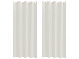Maison Exclusive - Cortina De Voile 2 Pcs Creme 260 X 140 Cm Poliéster
