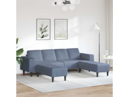 Vidaxl Sofá Azul 250 X 188 X 76 Cm Tecido De Veludo Cotele