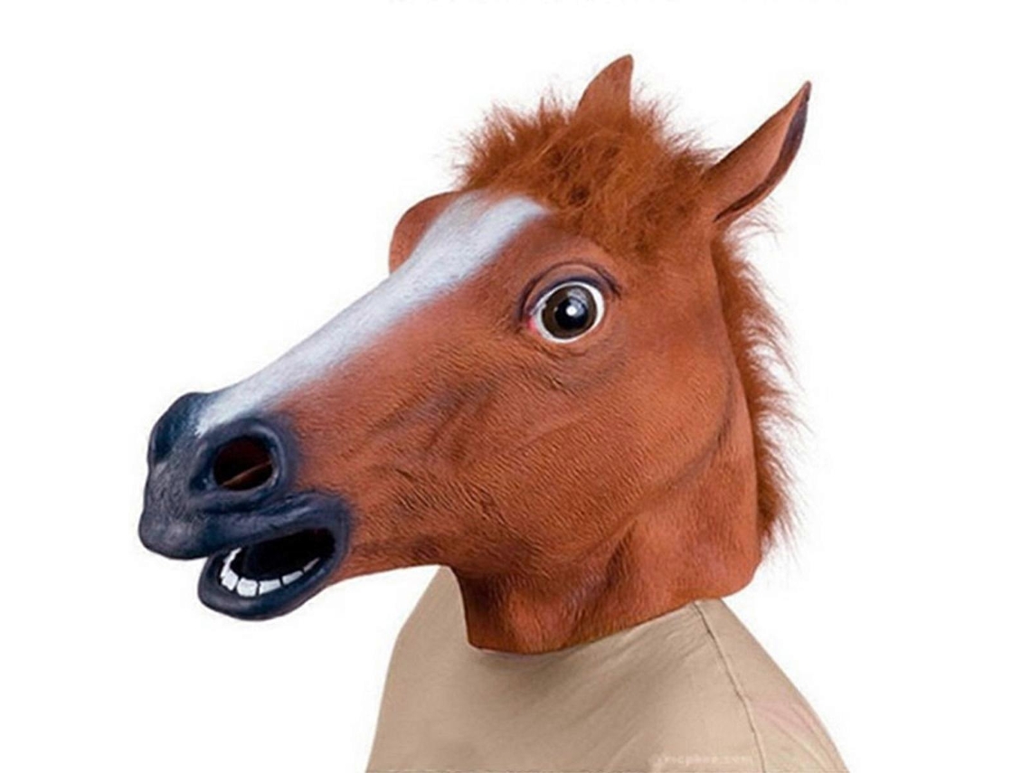 Máscara De Cabeça De Cavalo Novidade Cosplay Baile De Máscaras Halloween Máscara Engraçada De Látex Cabeça De Animal Olysi Shop