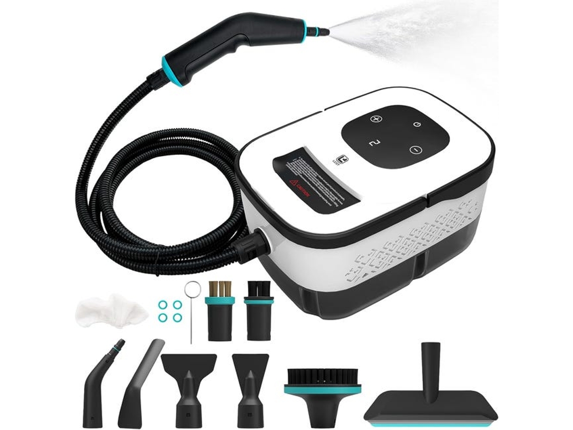 Lavadora a vapor de alta pressão de 2500 W com 10 acessórios, 6 velocidades, multifuncional para remoção de manchas e esterilização.