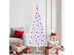 Vidaxl Árvore De Natal Artificial Com 300 Leds Branco 180 Cm Pvc E Aço