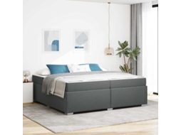 Vidaxl Estrutura Da Cama Com Colchão Cinza Escuro 200 X 200 Cm Tecido