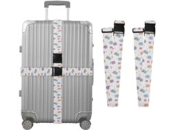 Conjunto De 2 Cintas Bagagem Com Estampa Coração Para Malas, Cintas De Viagem, Acessórios Para Cintos, Conector De