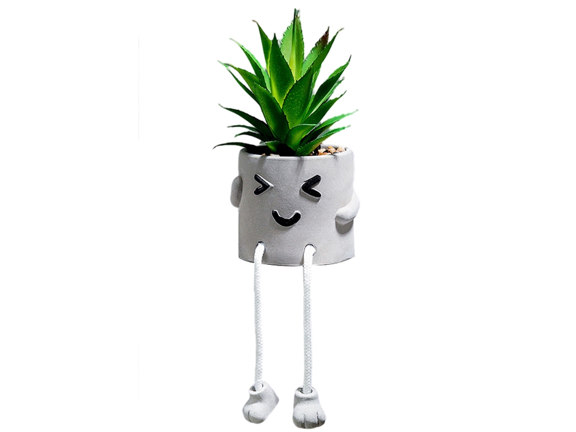 Plantas Artificiais em Vaso Decorativas Boneca de Pernas Longas Succulent para Interior e Exterior