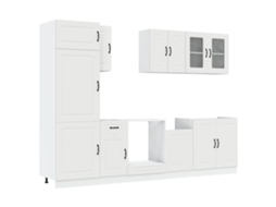 Conjunto de armários de cozinha Kalmar Branco com 8 peças - EXCLUSIVO DA MAISON