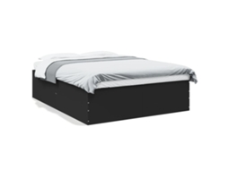 Bed Frame, Bed Frames Vidaxl Preto Madeira Processada (150 X 200 Cm)