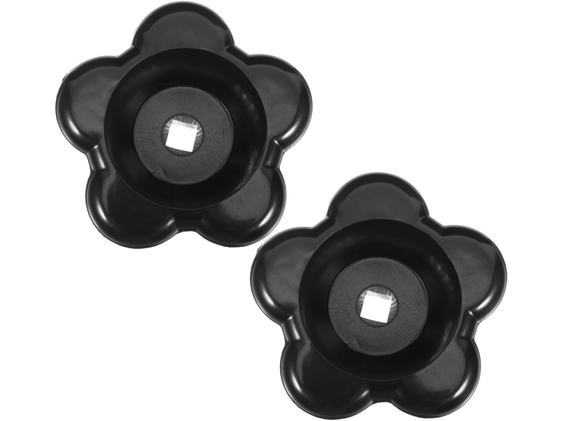 2 Torneiras De Mão Quadradas Em Baquelite Preta Com Alça Ergonômica