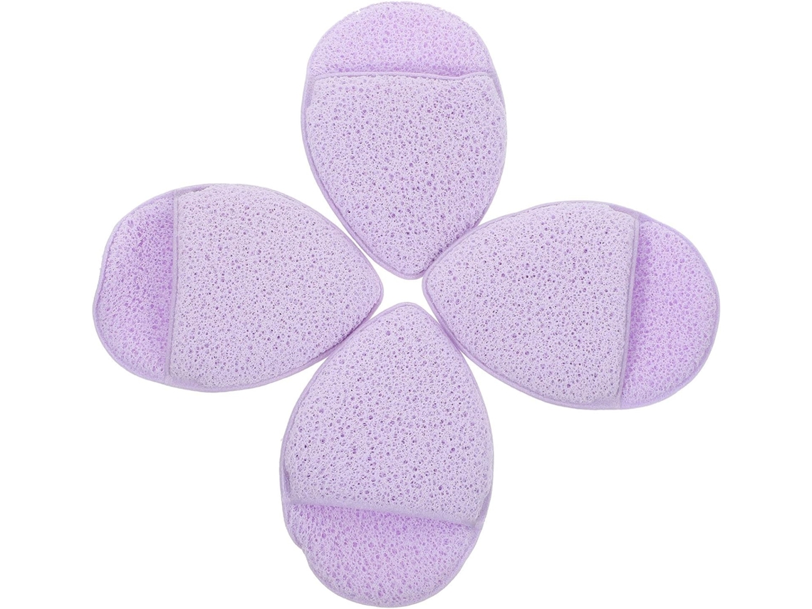 Conjunto De 4 Esponjas De Limpeza Facial Roxas Para Limpeza Profunda.