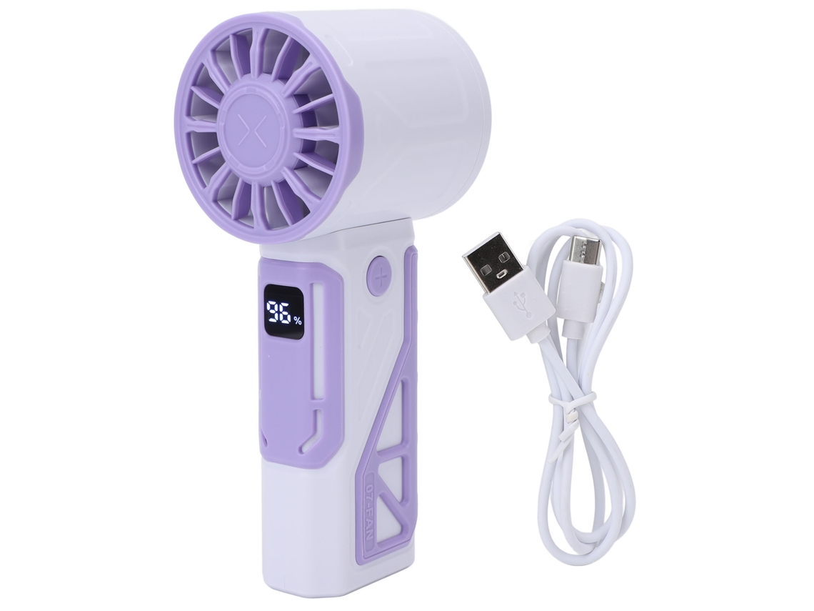 Ventilador Portátil Usb Recarregável Potente Silencioso Roxo