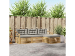 Vidaxl Conjunto De Sofás Para Exterior 4 Unid. Branco E Cinzento-claro