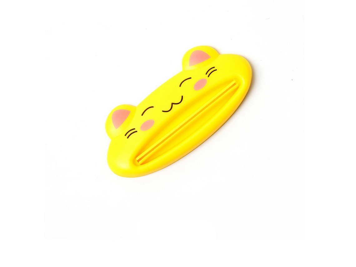 Espremedor de Pasta de Dentes Gato Amarelo Plástico