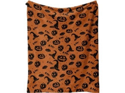 Manta Pequena Syjym Halloween em Flanela com Estampa Digital Confortável Macia e Quente de Dupla Face Ideal Pa