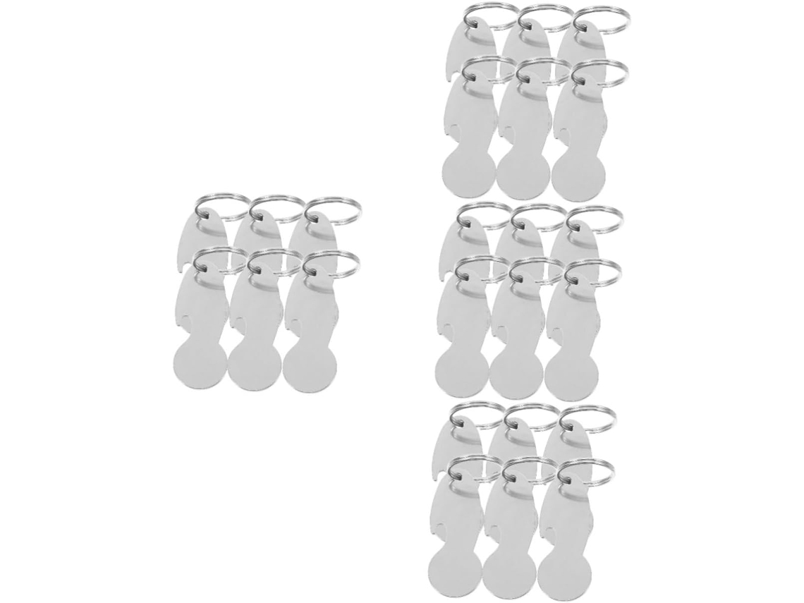 Conjunto De 4 Chaveiros Leves E Resistentes Para Carrinho De Compras (6 Peças)