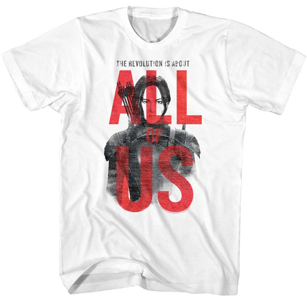 Unisex Adult T-shirt Rockinstone Hunger Games Movie All Of Us White Sizexxxl