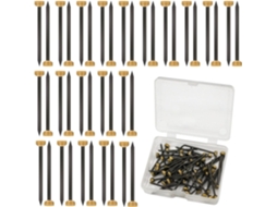 Conjunto De 50 Pregos Latão Com Cabeça 4 Mm Para Pendurar Quadros, Caixa Armazenamento Plástico. -aquaforge