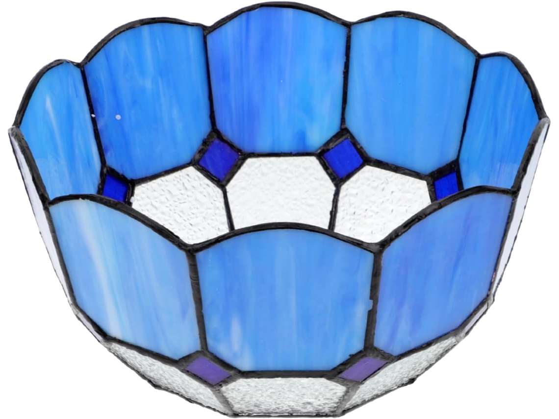 Luminária De Teto Artística Em Vidro E27, Com Diamantes Coloridos Em Azul E Branco, Estrutura Leve, Decorativa.