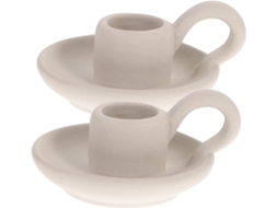 Conjunto De 2 Castiçais De Cerâmica Em Estilo Escandinavo, Decoração De Mesa Elegante E Sofisticada, Gokoco