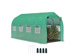 Estufa Túnel 4x2x2m 8 Janelas Porta Tela