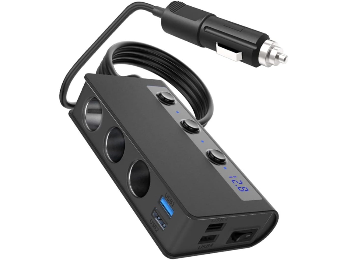 180w Splitter Chargeur Com Portas Usb Et Allume- Adaptateur
