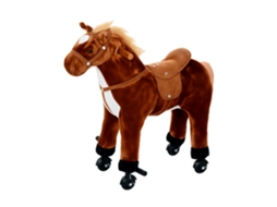 Cavalo Brinquedo Metal Rodas Sons 60kg Castanho