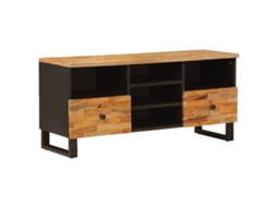 Conjunto 1 Gabinete Para Tv Vidaxl Castanho Madeira De Mangueira Maciça (100 X 33 X 46 Cm)