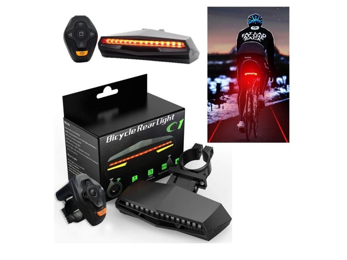 Luz traseira da bicicleta led laser piscando controle remoto sem fio lâmpada de direção usb recarregável mtb bicicleta estrada-wghy3126 S/MARCA