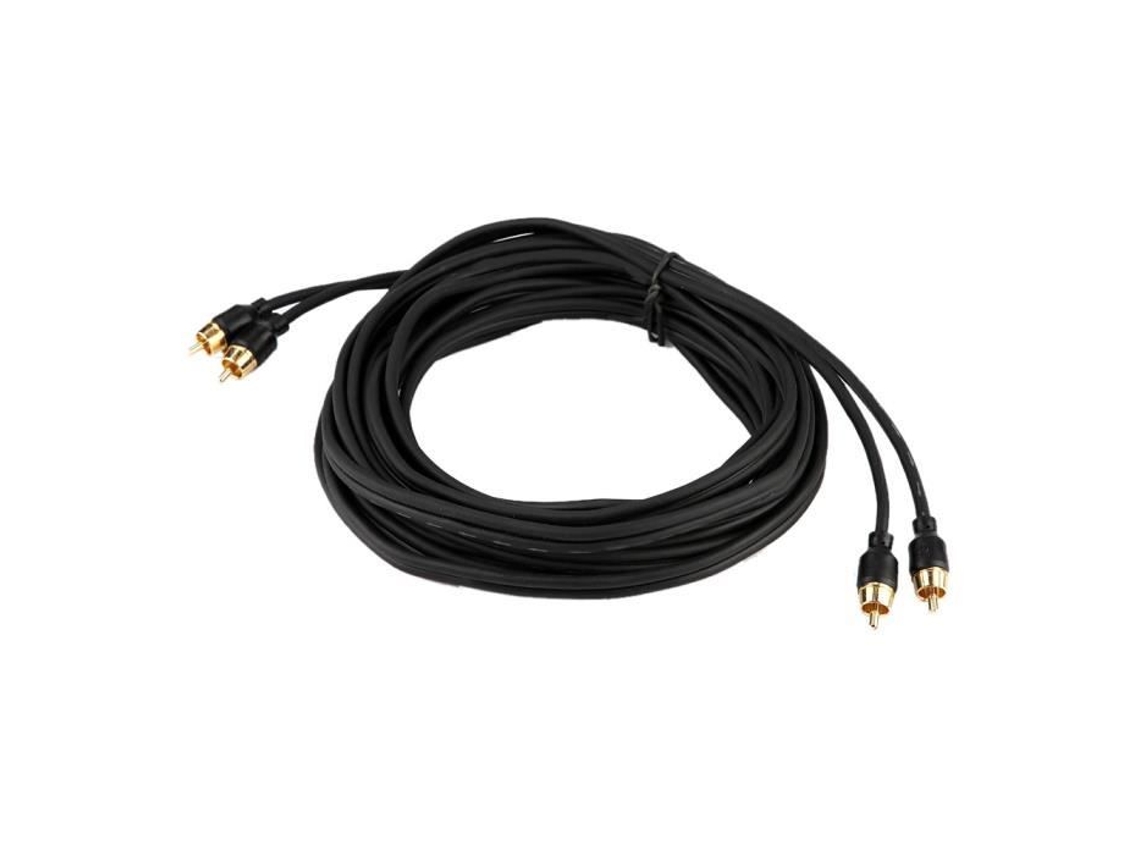 Cabo de Áudio para Carro HURRISE Ultra Flexível 5 Metros Automotivo Preto Rca Cabo de Sinal de Áudio