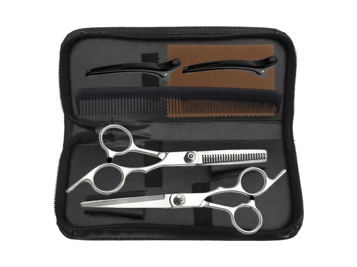 Kit De Tesoura De Corte Cabelo, 7pcs Ferramenta Profissional Para Corte E Aparar Cabelos Com Precisão Cuich