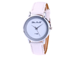 Relógio de pulso feminino Zhoulianfa F380-a, branco, movimento de quartzo