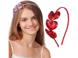Conjunto De 2 Tiaras De Tecido Com Lantejoulas Em Formato De Coração, Acessórios Para Cabelo.