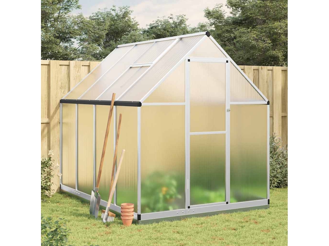 Vidaxl Estufa Com Estrutura Base 224x169x202 Cm Alumínio Prateado