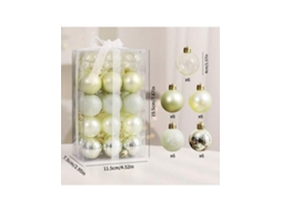 Pingente De Conjunto De Bola De Natal, 30 Unidades Verde Creme De 4cm Igvtrade