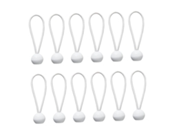 Pacote Com 50 Unidades De Cordões Elásticos Brancos Com Bolas (cm), Cordões De Fixação Reforçados.