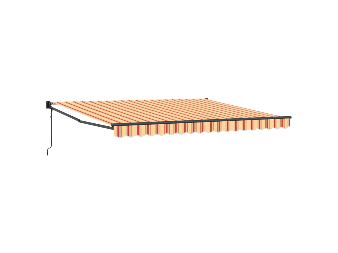 Toldo Retrátil Automático Bege E Vermelho Vidaxl Bege Poliéster