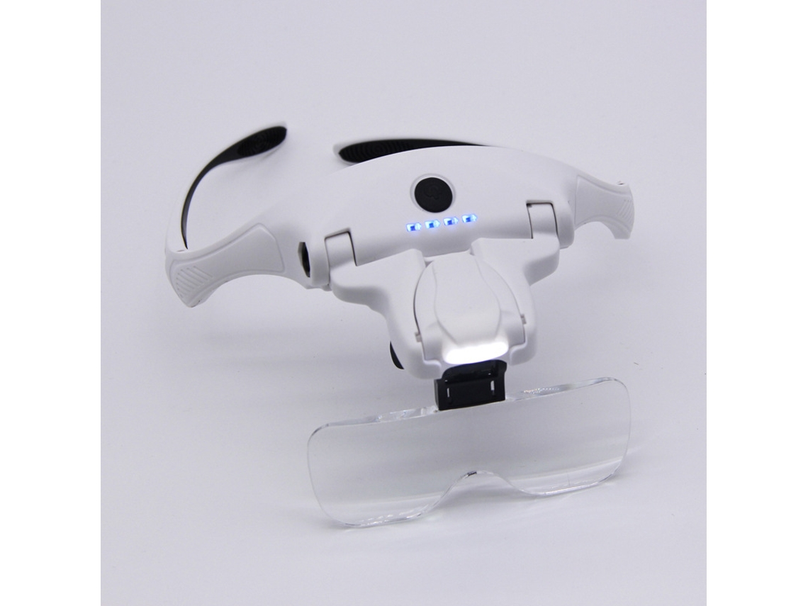Lupa Com 2 Lentes De Aumento Led. Faixa De Cabeça Ajustável Para Trabalho. Aquaforge