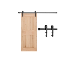 Kit De Ferragens Vevor Para Porta Deslizante De Celeiro Em Aço Carbono 2 M, Preto