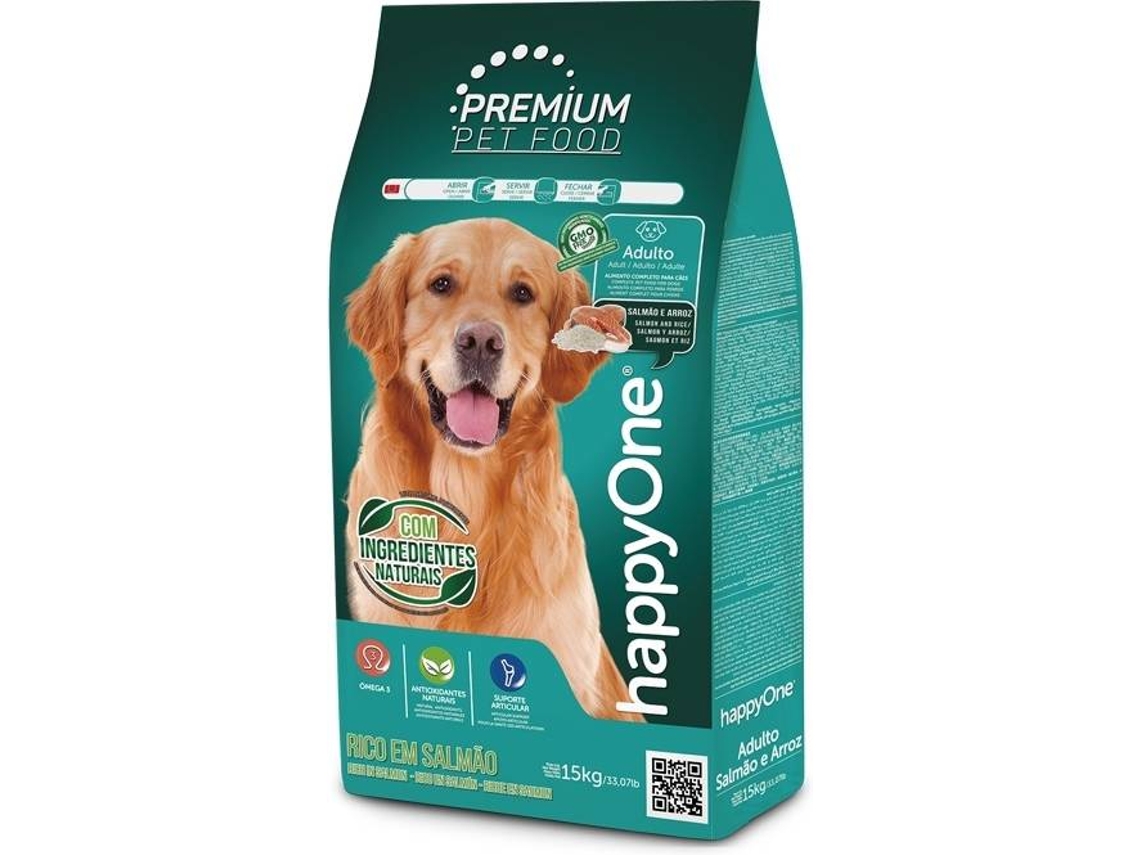 Ração para Cães HAPPY ONE Premium (15Kg Seca Adulto Sabor Salmão