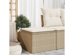 Vidaxl Banco De Jardim Com Almofada 55x55x37 Cm Vime Pe Bege