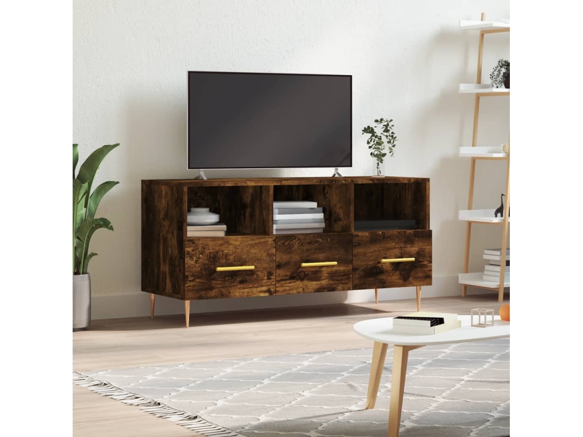 Móvel De Tv | Armários Para Tv | Suporte De Tv 102x36x50 Cm Derivados De Madeira Carvalho Fumado Cfw27061 Lovely Home